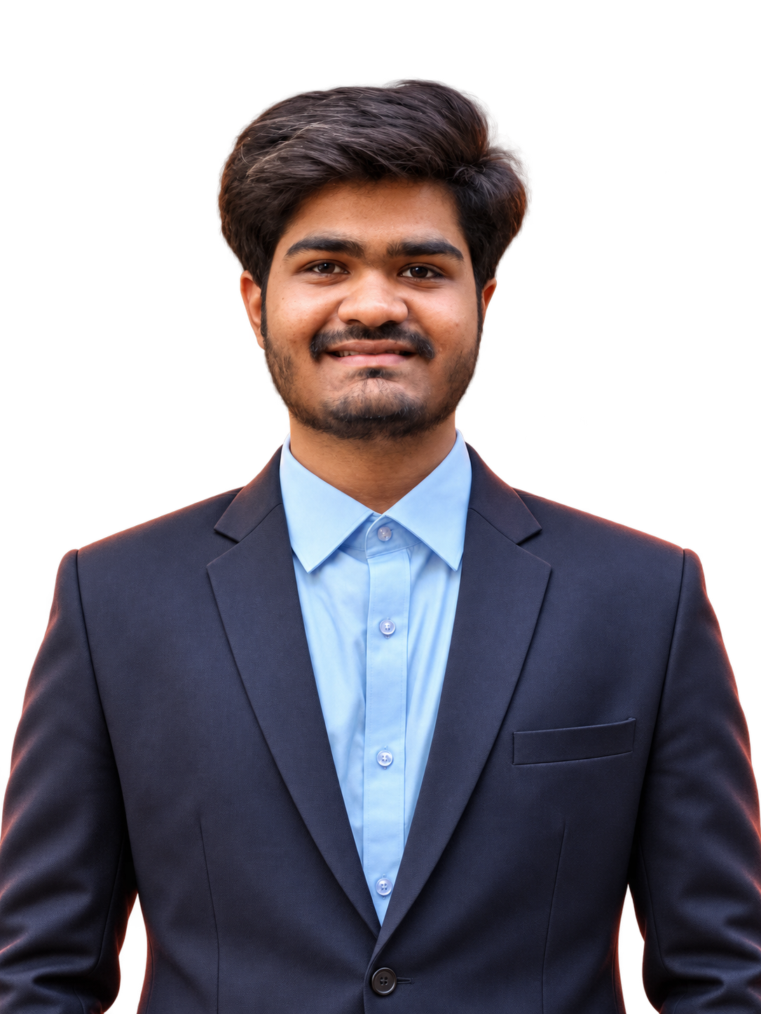 Dimensional portrait of Pranav Attarde, isolated on a transparent background